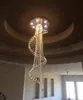 Hot Chandelier European K9 Crystal Spiral Ceiling Light Modern Creative LED Living Room Hotel Bar Villa