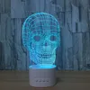Lampa LED z czaszką 3D 5 RGB światła USB ładowanie głośnika Bluetooth TF Karta Whole Drop2940328