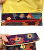 Chinese knoop zijden brokaat kleine zakjes tas met rits sieraden pouch portemonnee cadeau verpakking creditcardhouder case opbergtas 2 stks / partij