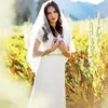 Stunning V Neck Full Lace Boho Wedding Dresses Short Sleeves Beaded Country Style Bridal Gowns With Crystals Belt Mermaid robes de2168535