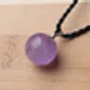 1 datorer Natural Amethyst Quartz Crystal Ball Pendant Necklace Healing Natural Stones and Minerals for Gift