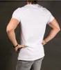 New Men's Fashion Show Stylish Long T shirt Asymmetrical Side Zipper Big Neck Short Sleeve T-shirt Male Hip Hop Tee