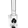 Mais novo pesado folha de vidro da tubulação de água de vidro bongs percolator 18mm fêmea conjunta cor preta (ES-GB-101)