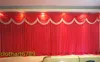 3m * 6m bröllop bakgrund is silke tyg fest bakgrundsduk gardin med swags firande scen tyg prestanda bakgrund