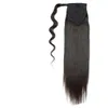 dora 18" silk Straight Ponytail Hair Extension Human Hair Wrap Ponytail Hairpiece 100g natural color 1#