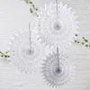 Lanternes en papier blanc ventilateurs boules de fleurs en tissu décoration de mariage lampes chinoises maison fête jardin décor de mariage