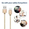 Hoge Kwaliteit Mobiele Telefoon Kabels voor Samsung LG 1M / 2M / 3M 3FT 6FT 10FT Metalen Behuizing Gevlochten Micro USB-kabel Hoge snelheid Gegevenssynchronisatie USB-oplader