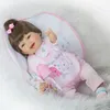 Kinder Weihnachtsgeschenk Süße lebensechte Silikon Reborn Babys Puppe 22 Zoll 55 cm Stoffkörper Neugeborenes Prinzenmädchen mit schöner Kleidung