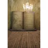 Brown Wooden Wall Photographic Background Book Children Candles Crystal Chandelier Wedding Photography Backdrops Vintage Wood Planks Floor