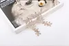 Fashion Long Snowflake Earrings Crystal Rhinestone Gold /Silver Tone Dangle Earrings Ear Stud Jewelry For Ladies /Girls