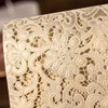 Atacado-1PCS Ouro Branco Branco Corte de Laser Casamento Convites Amostras Elegant Rendas Party Decorações Cartões JJ628