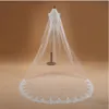 Voile Mariage 3m One Warowarowa koronkowa krawędź biała kość słoniowa Katherdal Wedding Veil Long Bridal Veil