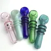 Pipe a mano in vetro Pyrex spesso con vetro trasparente colorato rosa verde blu per erba secca di tabacco