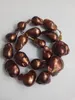 Nuovo Belle gioielli di perle originali 18inches 20-25mm cioccolato Barocco perle della collana di oro bianco 14k