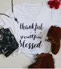 الشكر giateful t-shirt النساء قمصان عيد الميلاد الأزياء قمم عارضة بلوزة قصيرة الأكمام المحملات طباعة قميص blusas المرأة الملابس B2987