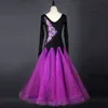 New Ballroom Dance Dress Modern Modern Waltz Tango Standard Strass Dance Dress personalizzabile 3 colori S-2XL
