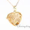 coeur métal pierre volcanique coeur en forme de médaillon aromathérapie collier diffuseur pendentif femmes médaillon bijoux pour huiles essentielles ajouré