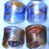 Karışık Renkler Murano Cam Yüzükler Kakma Soyut Halka Şeklinde Desen, Lampwork Sanat Cam Yüzük Paketi 12 adet