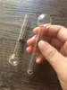 2pcs/lot Cheap Thick 10cm clear hand tobacco pipes Pyrex Glass smoking oil burner smoke pipe glass tube glass oil nail pipes