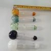 着色されたパイレックスのガラスオイルバーナーの管の喫煙アクセサリーツール5色12cmの長さのボールチューブGourdサークルハンドル2スタイル
