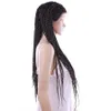 Perruque Lace Front Wig synthétique 26 pouces, 2 tresses, longue, noire, sénégalaise, pour femmes, 2452652