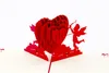 Creative Valentine's Day Heart Wenskaarten 3D Pop-up Kirigami Origami Huwelijksuitnodigingen Feestelijke feestartikelen