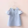 Sommarstil bomullsflickor klänning baby flicka casual striped klänningar för tjejer barnkläder Vestidos infantis toddler tjej kläder