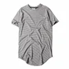 Hi-Street Solid Curved Hem T-shirt Mannen Longline Extended Camouflage Hip Hop Tshirts Urban Kpop Tee Shirts Gratis verzending