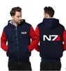 冬のコートの男性暖かい厚いフリースN7フード付きジャケット新しいファッションカジュアルな上着衣料品ジャケット