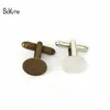 BoYuTe 40 Uds 2 colores 6MM 8MM 10MM 12MM Base de cabujón redondo ajuste almohadilla de pegamento plano gemelos bandeja de bisel en blanco accesorios de joyería Diy216Z