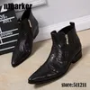 ¡Novedad de 2017! Botas de hombre de excelente diseño, botas de vaquero negras con vestido de cuero genuino, botas de hombre con cremallera, ¡EU38-46!