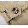 Hurtownia Jesień Zima Płaszcz Mężczyźni Moda Casual Khaki Trench Płaszcz Ciepły Polar Wiatrówka Męska Średnia Kurtka Duży Rozmiar M-5XL