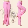 Pantalones de Yoga para mujer de Color caramelo de Modal, mallas flexibles de potencia negras de secado rápido, pantalones ajustados de cintura alta para Fitness, pantalones de baile para gimnasio, doblar sobre