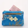 Noeud chinois Double fermeture éclair porte-monnaie brocart de soie petits bijoux sacs-cadeaux porte-carte de crédit sac de rangement faveur de fête de mariage 2 pcs/lot