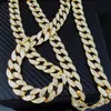 Whosale 16Inch 18Inch 20Inch 22Inch 24Inch 26Inch 28Inch 30Inch Iced Out Rhinestone Gold Silver Miami Cuban Link Chain Men Hiphop Necklace
