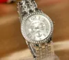 Genewa ze stali nierdzewnej metalowe zegarki na rękę dla mężczyzn Kobiety Unisex Luksusowe Geneva Crystal Zegarki Zegarki