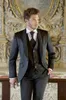 2017 Top Vente Designer Nouveau Tuxedos Homme Costume Slim Fit Noir Marié Marié Costumes (Veste + Pantalon + gilet + cravate)