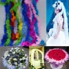 Düğün Diy dekorasyonları tüy boa 2 metre süslü elbise tavuk parti burlesque fular hediye çiçek buket sargı aksesuarı renkli