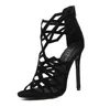 Women gladiator sandals sexy rome style geometry hollow out shoes party club 11cm Size 35 To 40