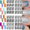 Toptan Nail Art Transferi Etiketler 3D Tasarım Manikür İpuçları Çıkartması Dekorasyon Aracı Nail Art Şablonlar