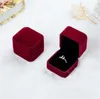 2017 new fashion 10 color square velvet jewelry box red gadget box necklace ring earrings box J015