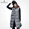 x201711 Pinky Is Black 2017 Women Winter Vest Waistcoat New Women Long Vest Sleeveless Jacket Suit Collar Down Cotton Warm Vest Female