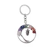 12 pièce/ensemble 7 Chakra Yoga pierre porte-clés multicolore perles de pierre naturelle guérison cristal porte-clés pour les femmes Reiki spirituel porte-clés