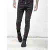 Hurtownie slp niebieski/czarny zniszczony mężczyzna slim denim prosto biker obcisłe dżinsy rurki dorywczo długie męskie porwane jeansy rozmiar 28-38 darmowa wysyłka