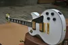 Promotie Custom Shop Deluxe Alpine witte elektrische gitaar Ebbenhouten toets Fret bindingen Gouden hardware op voorraad8407886