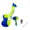 Tubo dell'acqua in silicone Fumo Bong in silicone infrangibile Dab Rig con chiodo in titanio Contenitore in acciaio inossidabile Dabber Jar Contenitore in silicone Narghilè6589533