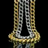 أزياء الذهب والفضة مطلي النهاية مثلج خارج الهيب هوب الرجال ميامي الكوبي سلسلة ربط قلادة مجوهرات للهدايا