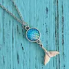 Fish Scale Mermaid tail necklace Cabochon Necklaces for women children fashion jewelry gift will and sandy