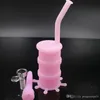 New Fluorescent Light Silikon Wasserpfeife Glas Bongs Öl Rigs Glasbong 8,26 Zoll Höhe mit 14,4mm Joint Silikon Material