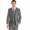 Men's Suit Light Gray Slim Fit Groom Dresses Weddings Formal Parties Mens Groomsmen's Man's Custom Tops Pants Vest